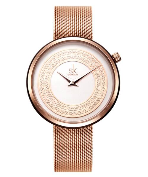 K0094-Elegant and Stylish with a Concentric Circular Pattern Design Women's Watch 