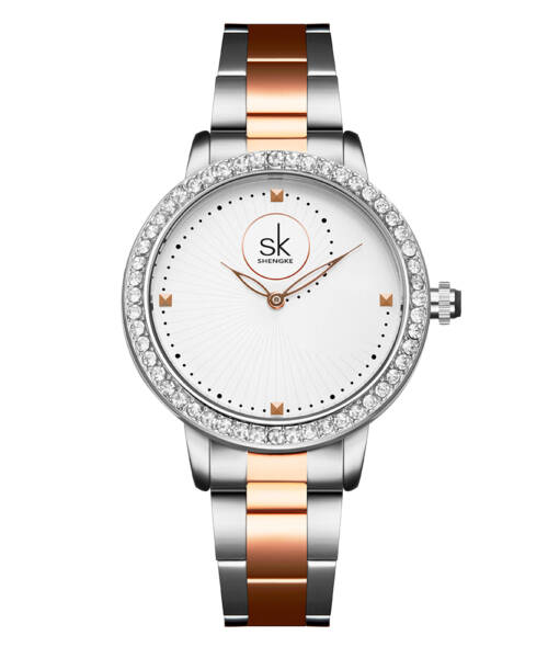K0111-Inlaid with elegant diamond shell-like design, quartz women's watch
