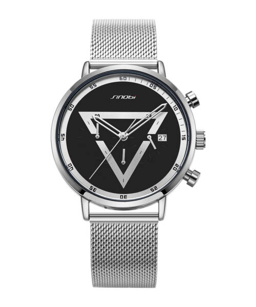 S9830-Stylish triangular design, sunburst pattern, cool and versatile multi-functional men's watch