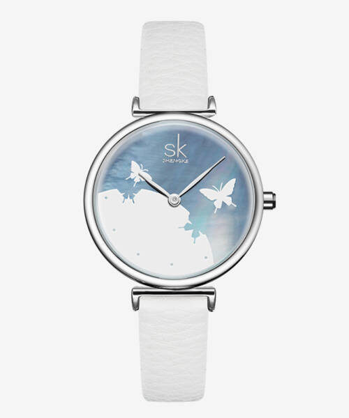 K0101-Exquisite Natural Iridescent Seashell Dial Butterfly Women's Watch