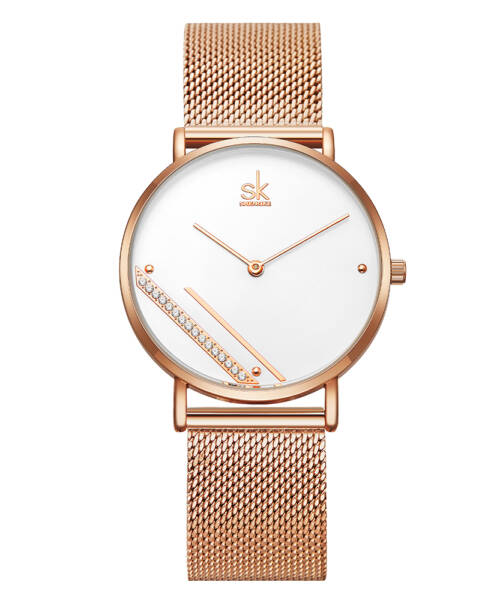 K0106-Light luxury minimalist diamond-studded fashionable mesh quartz women's watch