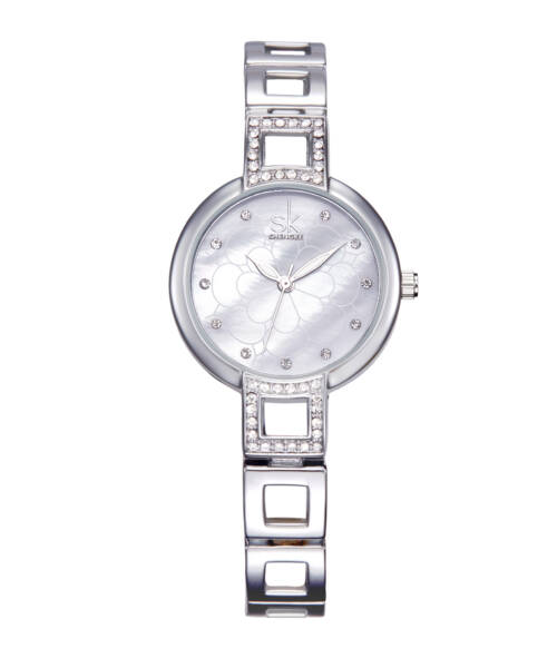 K0019-Exquisite and elegant flower pattern with river shell face and alloy clasp Women's watch