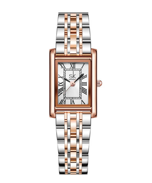 K0212L SK Ladies Wristwatches Women's Retro Roman Numeral Watches Wristwatch Luxury Business Fashion Stainless Steel Band Square Dial
