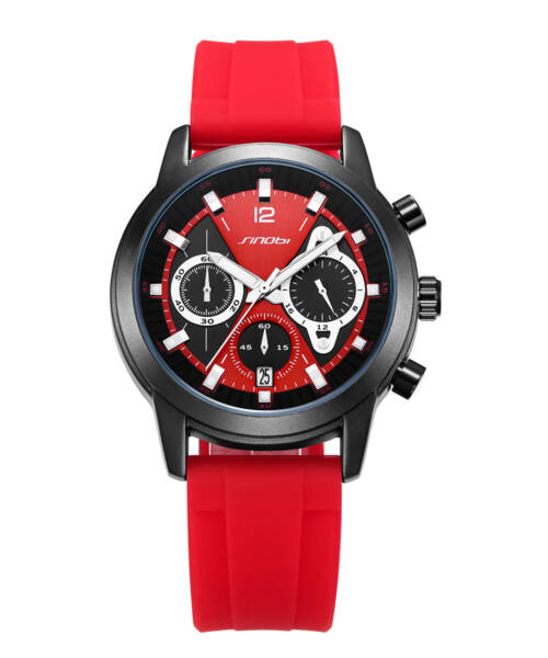 SINOBI  New Fashion Date Chronograph Wrist Quartz Watch for Men Wholesale Stainless Steel Band Luminous Sport Watches S9916G